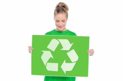 Recycling center handling disposed furniture in Hatch End